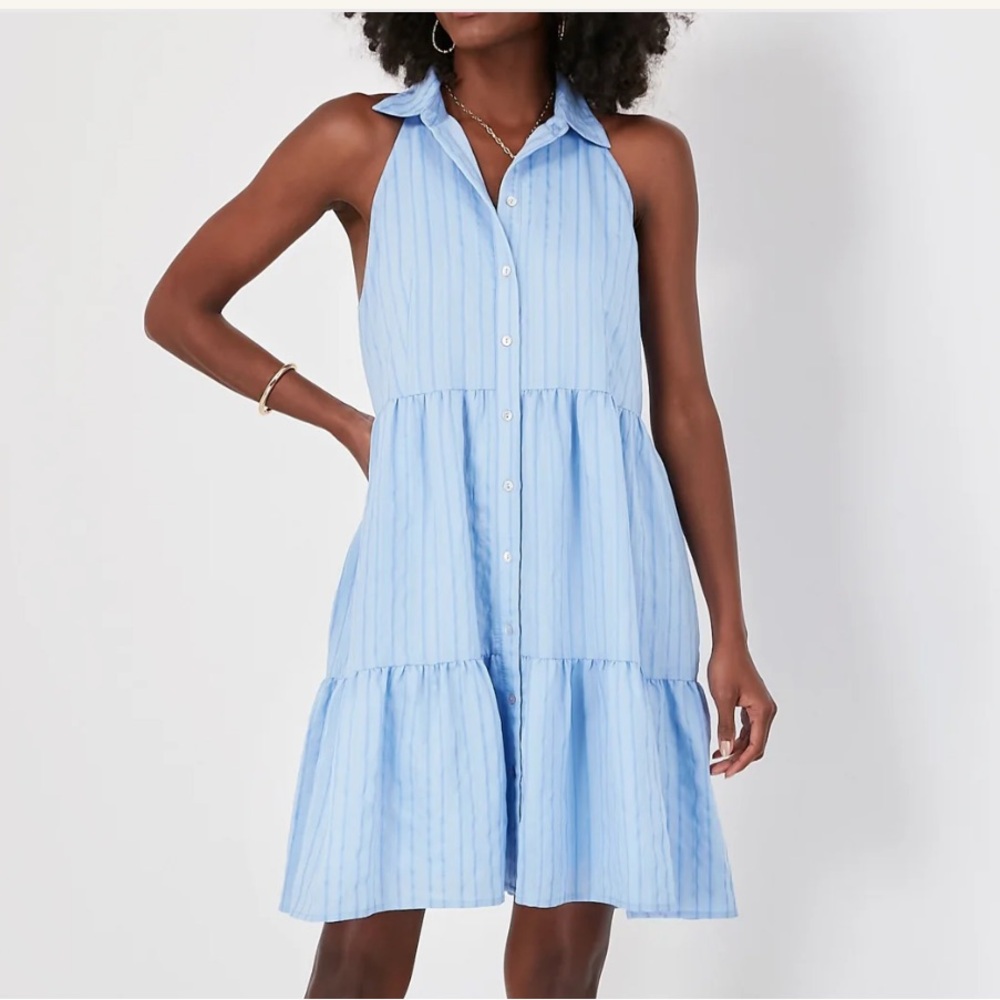 Pomander Place Dress Blue Seersucker Sailor Dress